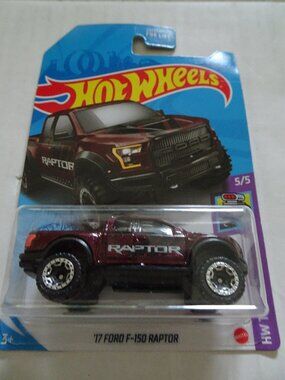 Hot Wheels HW Torque '17 Ford F-150 Raptor 1:64 Diecast Truck - Maroon/ Burgundy